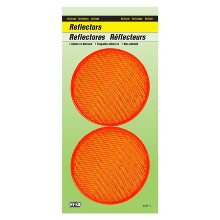 HY-KO 3.25In Carded Amber Reflector, 12PK A10630